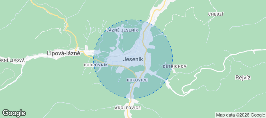 Jeseník Airbnb map